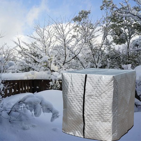 Skydd för 1000L IBC-tank, Frostsäker, Anti-UV-tanksskydd, IBC-tanksskydd med dragkedja, 120 x 100 x 116 cm (Silver)