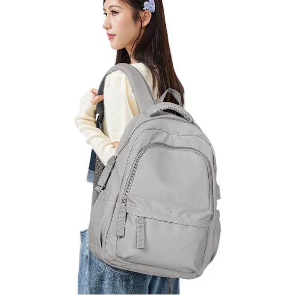 Laptop-ryggsekk, vanntett laptop-ryggsekk med 20-tommers USB-ladende skolesekk grey