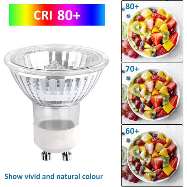 Halogenpære GU10 35W 230V, 380lm Varmt Hvid 2700K, Dæmpbar Halogen Spotpære, til Skabbelysning, Displaybelysning, 6-pak