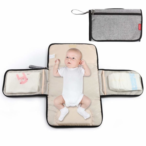 Baby skötväska med skötunderlägg för utflykt/Skötväska, rökt