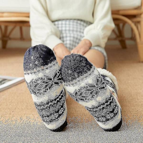 Söta varma strumpor Thicken Plus Cotton Vinter Damstrumpor Jul Kawaii strumpa Xmas Present Hem Golv Rum Rolig Sock S style 3