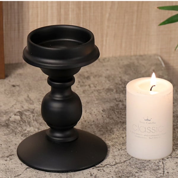 Stilren Ljusstake i Metalljärn, Aromaterapi Spa Heminredningsprydnad för Dekorativt Bröllopsljus, Bordsljusstake med Matt Finish, Retro Chic