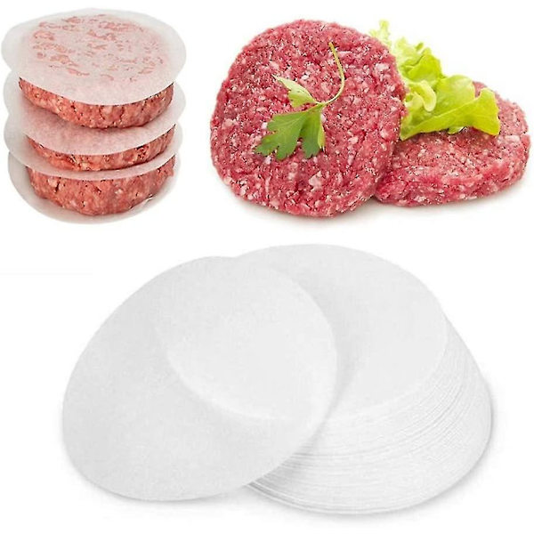 100 ST Runt foderpapir, fryst köttavskiljarpapir, non-stick dobbeltsidigt silikonpapir Round white 11.5CM