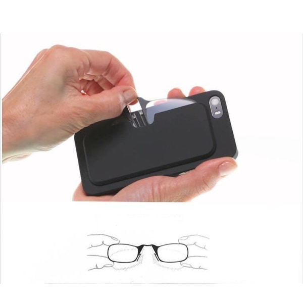 Benløs klemme nese-lesebriller for både menn og kvinner Bærbar klibbig telefon for å sende ultratunna glass Black 100
