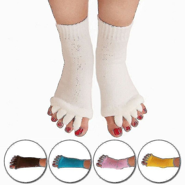 Alignment Massage Yoga Sock Open Five Toes Separator Gym Foot Pain Relief Socks_cc Black