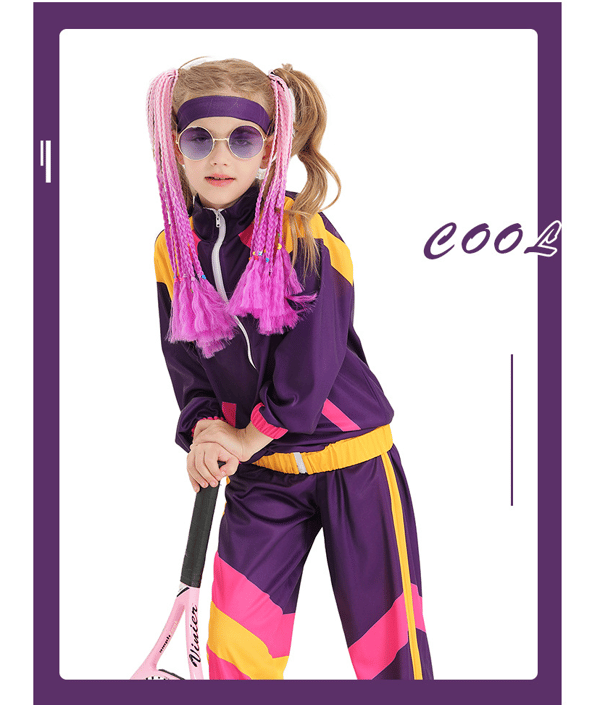 Disco Kostumer til Drenge og Piger Purple M(125-140)