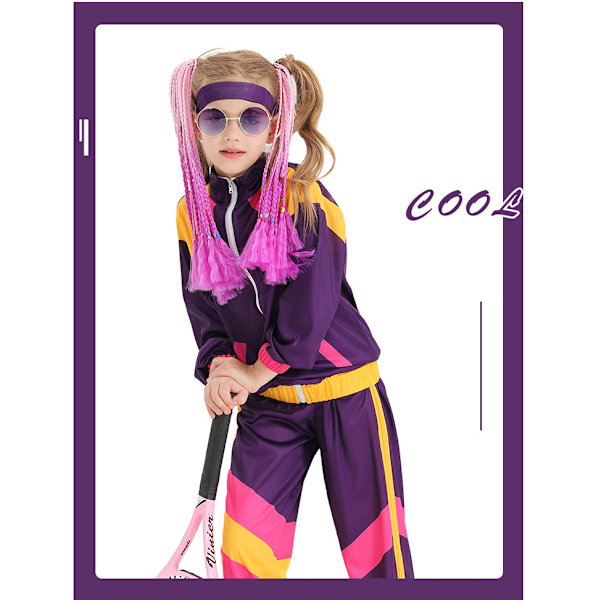 Discodräkter för Pojkar och Flickor Purple L(140-150)