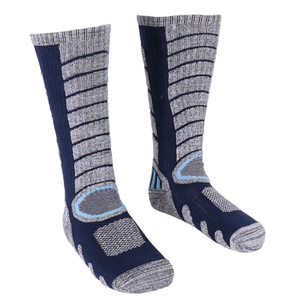 Cotton Socks Sports Hiking Skiing Socks Knee High Socks 39-43 Deep Blue Deep Blue