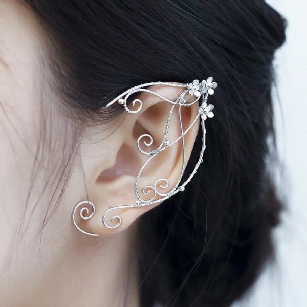 1 par Filigran Fairy Wrap Örhänge Elf Ear Cuffs VÄNSTER