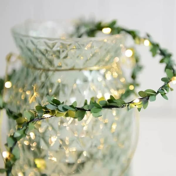 Utendørs Hage 2m/20 LED kunstige grønne blader LED String