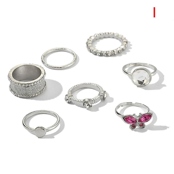 1 Set Ring Finger Hoop Presentdekoration Charm Smycken För Kvinnor Lady Bröllopsfest I