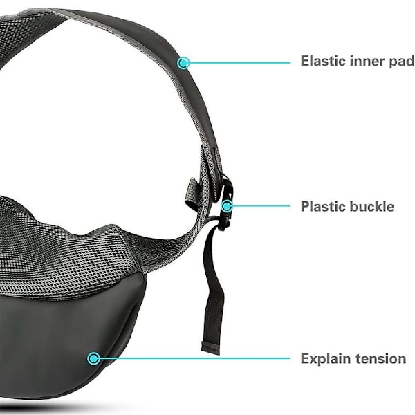 Lemmikkikoiran rintareppu, hengittävä mesh lemmikkieläinten handsfree-kantolaukku Gray L