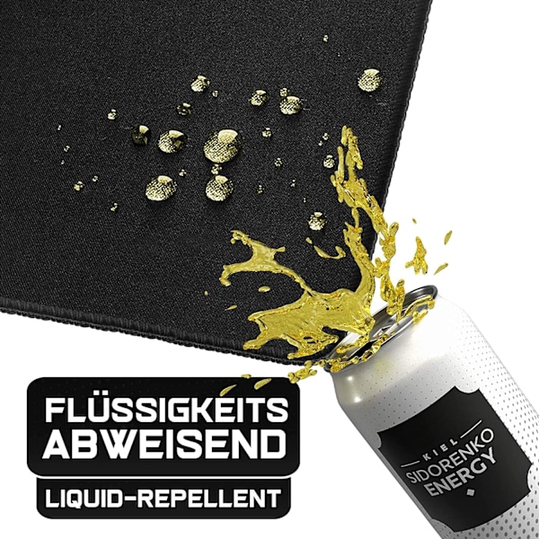 XXL Gaming Musmatta - 900 x 400 mm - Kantlös - Halkfri - XXL Extra Lång Musmatta - Skrivbordsunderlägg - Svart