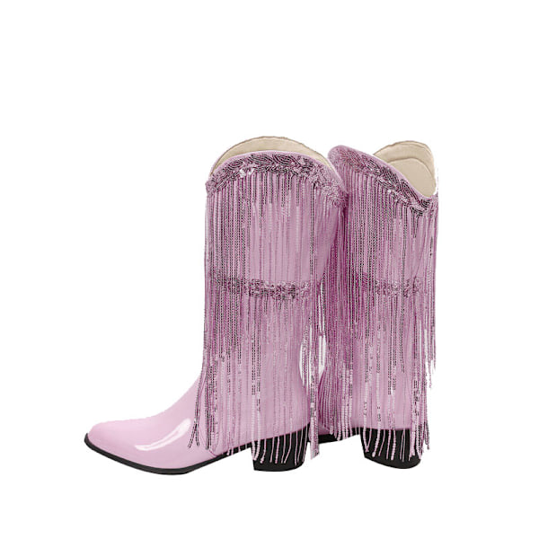 Damesko med frynser i metallisk cowboy-stil Pink Pink 40