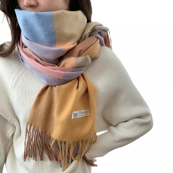 Shxx Lang ruteteteppe for kvinner Chunky Oversized Varmt skjerf for vinter/høst, stort tartanskjerf Wrap sjal A1017-121 Yellow