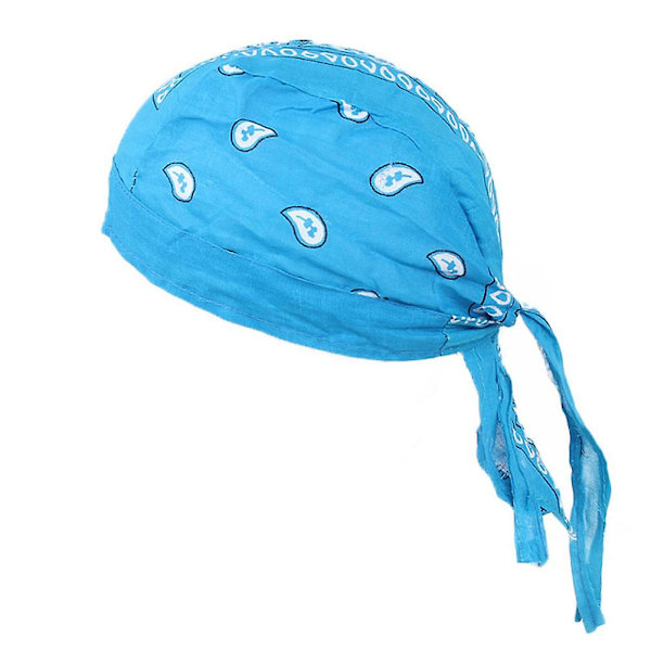 Bomuld Herre Dame Pirater Cap Cykel Pandebånd Hat Bandana hovedbeklædning Lake Blue