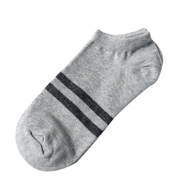 Sportssokker i polyester for menn Stripemønster Deodorant Svettemotstand lavt snitt sokker