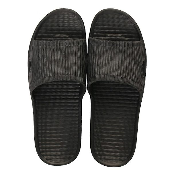 Inomhustofflor Golv Platta Skor Dam Herr Halkfria flip Flops Bad Hem Tofflor Kvinnlig Tofflor Bekväm Zapatillas De Hombre black 40-41