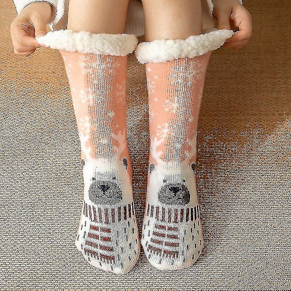 Söta varma strumpor Thicken Plus Cotton Vinter Damstrumpor Jul Kawaii strumpa Xmas Present Hem Golv Rum Rolig Sock S style 11