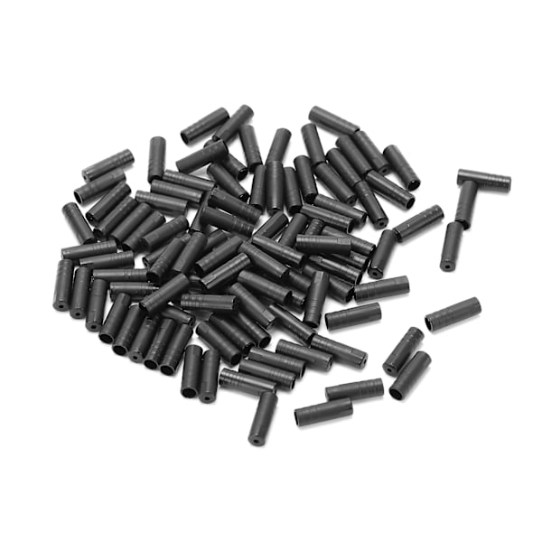 100 st Cykelkabeländkapslar Svart plasthus Ferrule Cykellock för 4 mm diameter bromstrådsrör 0.2
