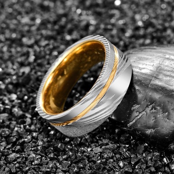 Nuncad 8 mm Tungsten Carbide Ring Svart Färg Kupol Tredimensionellt Drakmönster Steel Groove Bröllopssmycken för män 10