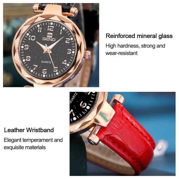 Klokke Quartz Armbåndsur RØDT red