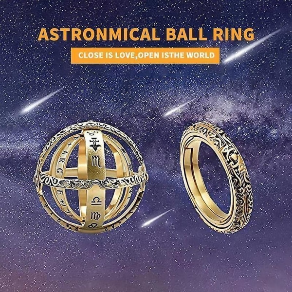 Astronomisk ring-lukking er kjærlighet Åpning er verdensgaven for parelskere Gold 9 Ring Necklace