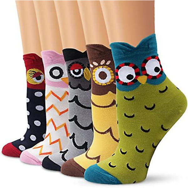 Owl Adult Unisex Strumpor Value Pack (uggla) (storlek: One Size) 5 par