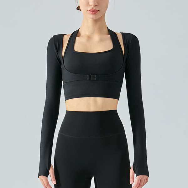 Långärmad set för kvinnor Black XL