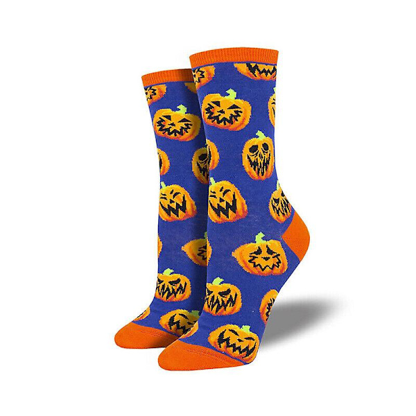 Tecknad Halloween strumpor bomull Rolig pumpa spöke printed kvinnor Casual strumpor C