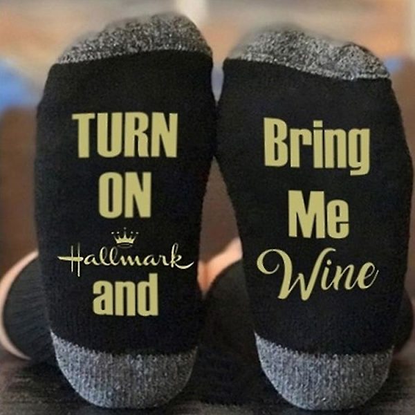 Joulusukat, casual sukat, joulusukat, If Letter -sukat, puuvillasukat, pohkeen keskisukat, miesten ja naisten sukat Christmas stocking black One size