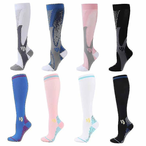 Herr Sport kompressionsstrumpor Unisex Run Nurse Socks för ödem Diabetes åderbråck Black(1Pair) L-XL(EU40-46)