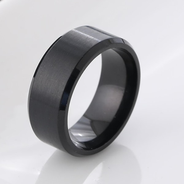 Basic Unisex Ringe af rustfrit stål Matpoleret Finish Båndring Til Dating Shopping Fingertilbehør Number 12