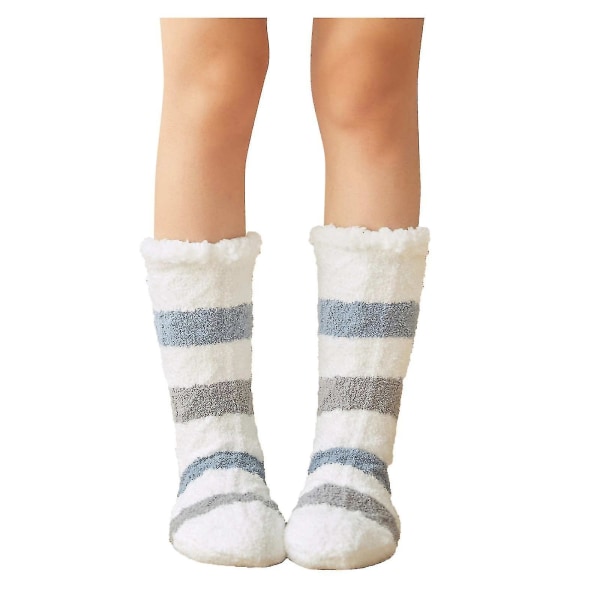 Women's Winter Stripe Super Soft Warm Cozy Fuzzy Fleece-lined Sock