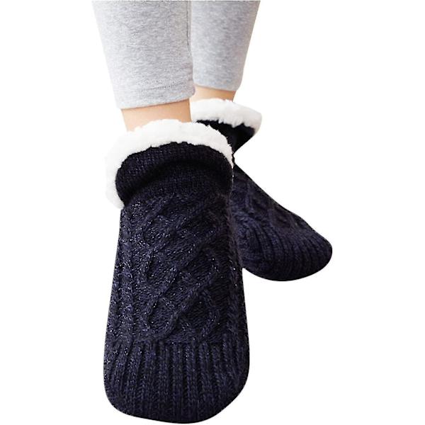 Sock Cover Fleece Ickened Golvstrumpor Vuxna Damer Hemstrumpor Black 40-42