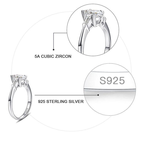 Mote ovale 925 sølvringer for kvinner Enkel design stablebar mote smykker Brudeforlovelsesring silver 6