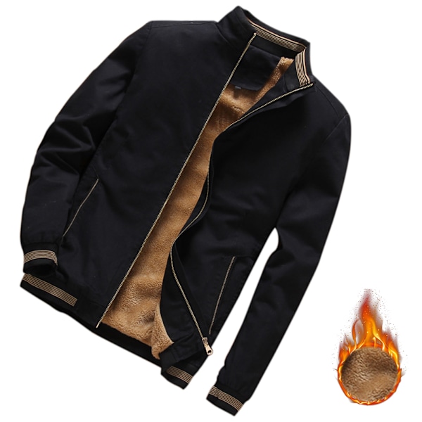Herrejakker Vinterjakker Mote Casual Kappa Klær for Menn Slim Stand Collar black black l