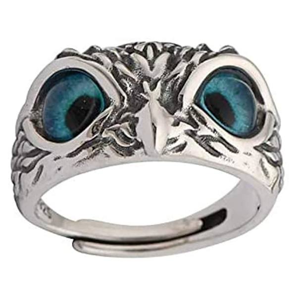 Demon Eye Owl Ring Retro Open Justerbar Owl Ring