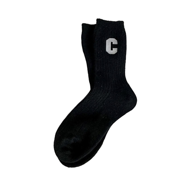 Casual Crew Strumpor Dam Manschett C Print Cozy Crew Supermjuka strumpor för kvinnor Slipperstrumpor Black