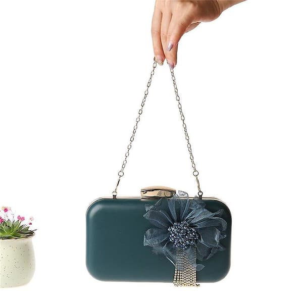Nya kvinnor blommor kväll clutch väskor Bröllop clutch väskor green