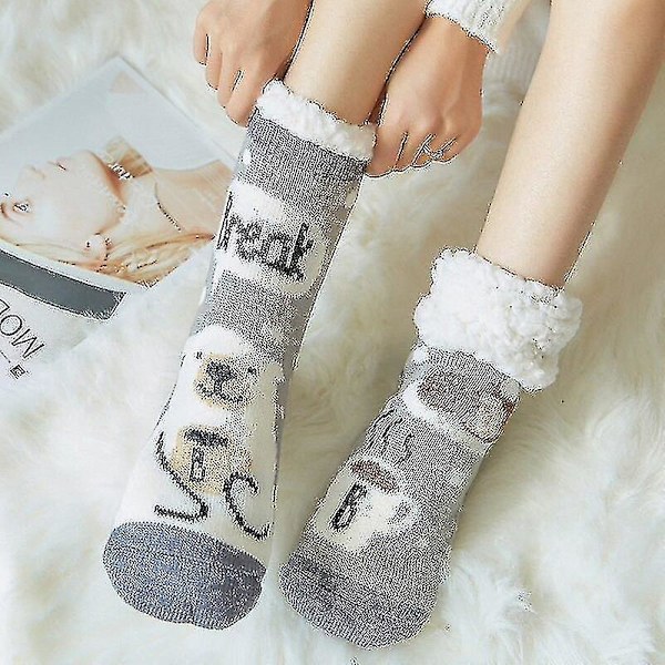 Söta varma strumpor Thicken Plus Cotton Vinter Damstrumpor Jul Kawaii strumpa Xmas Present Hem Golv Rum Rolig Sock S style 20