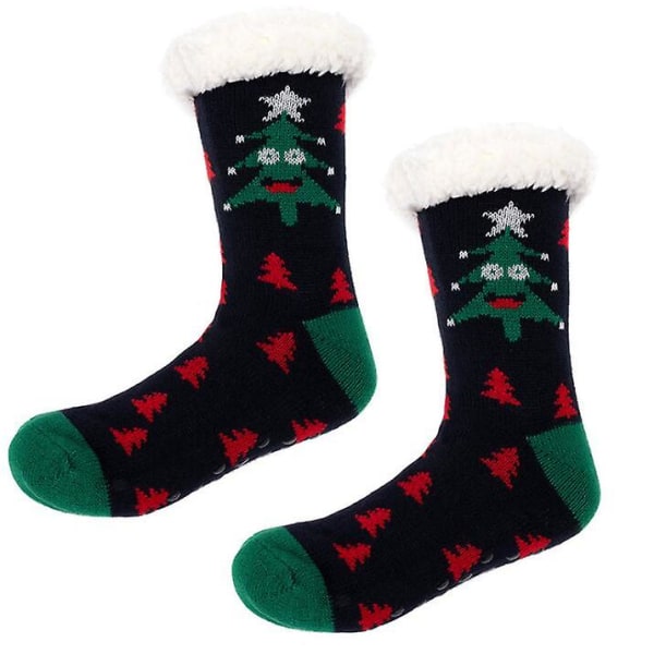 Christmas Plysch Slippersockor för vuxna, vinter jul semester strumpor color3