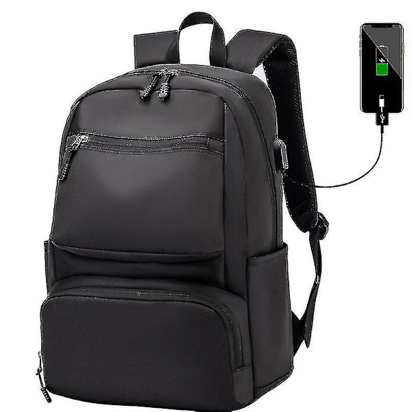 Kouluopiskelijareppu College Bookbag Matkalaukku USB lataus Vuorikiipeily Tietokone Vapaa-aika Purple