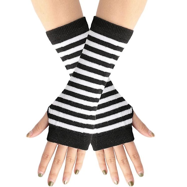 4 par vintervarma handskar stickade flip fingerlösa exponerade fingerhandskar utan fingrar vantar handskar kvinnor
