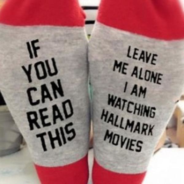 Julestrømper, fritidsstrømper, julesokker, If Letter-sokker, bomuldsstrømper, midtkalvestrømper, strømper til mænd og kvinder Christmas stocking red One size