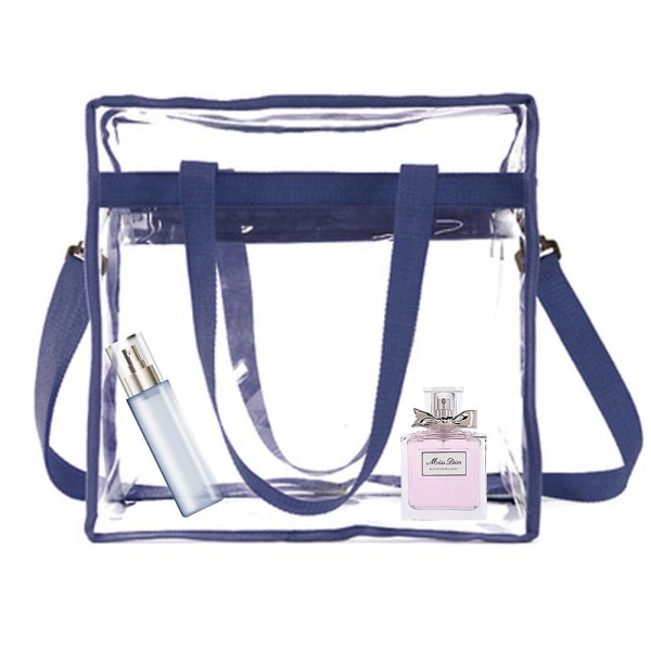 Clear Bags Stadium-godkjent Gjennomsiktig tøyveske med glidelåslukking Crossbody Messenger Skulderveske med justerbar stropp