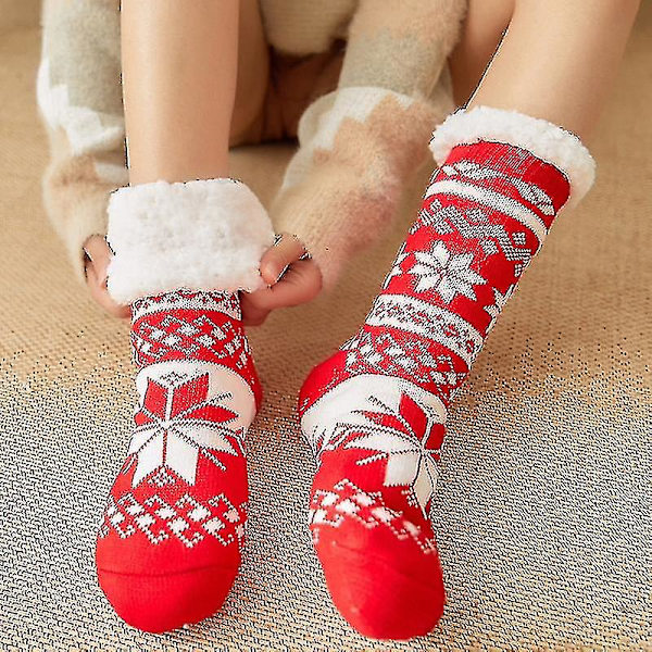 Söta varma strumpor Thicken Plus Cotton Vinter Damstrumpor Jul Kawaii strumpa Xmas Present Hem Golv Rum Rolig Sock S style 2
