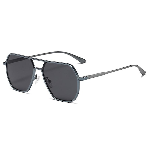 Polariserte solbriller Aluminium Magnesium Dag Natt Dobbel bruk Fargeskiftende briller Solbriller H Blue frame Black Grey lens