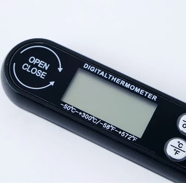 Foldbar Digitalt Køkkentermometer Instant Read Sort black