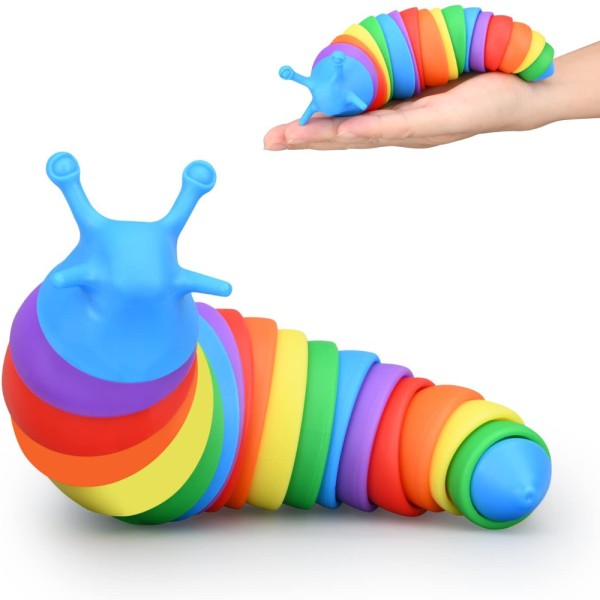 Fidget Slug Toys Kierrettävä aistinvarainen lelu satunnainen väri Slug random colorful